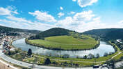 Burgruine Hinterburg mit Neckarschleife Panorama